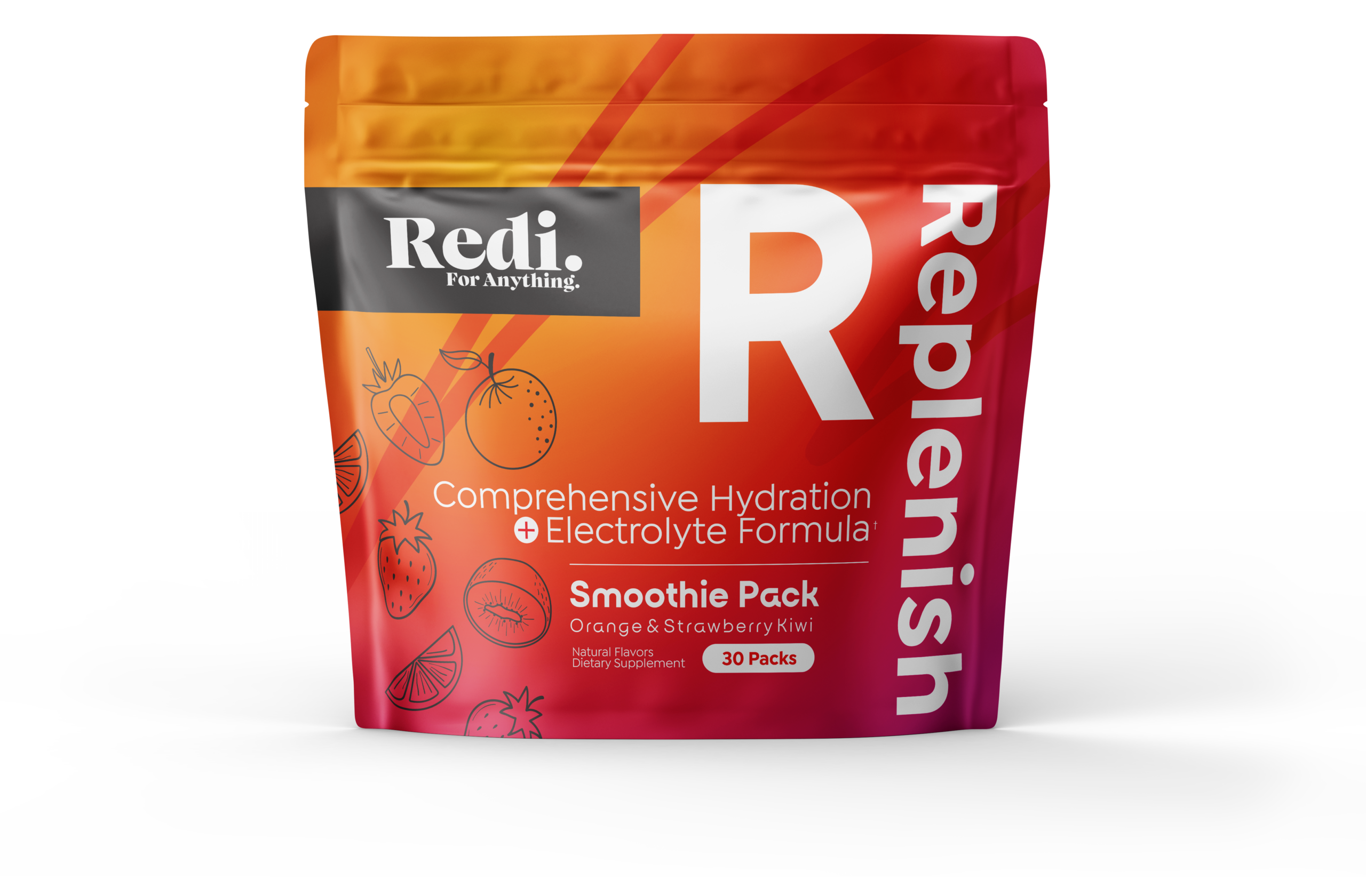 Redi Replenish electrolyte hydration stick pack pouch, Smoothie Pack flavor